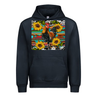 Navy western coop animals rooster sunflowers cowhide wooden serape glitter Urban Hoodie - Artiststas