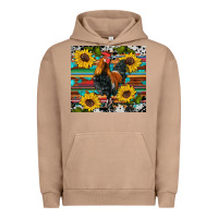 Pigment Burro western coop animals rooster sunflowers cowhide wooden serape glitter Urban Hoodie - Artiststas