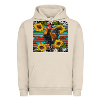 Pigment French Oak western coop animals rooster sunflowers cowhide wooden serape glitter Urban Hoodie - Artiststas
