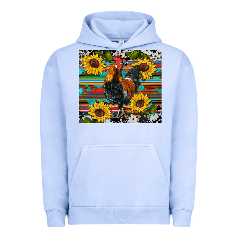 Western Coop Animals Rooster Sunflowers Cowhide Wooden Serape Glitter Urban Hoodie by Artiststas | Teevron