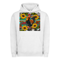 Pigment Lunar Rock western coop animals rooster sunflowers cowhide wooden serape glitter Urban Hoodie - Artiststas