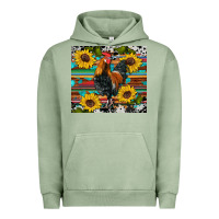 Pigment Oil Green western coop animals rooster sunflowers cowhide wooden serape glitter Urban Hoodie - Artiststas
