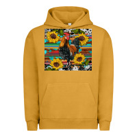 Pigment Peanut Butter western coop animals rooster sunflowers cowhide wooden serape glitter Urban Hoodie - Artiststas