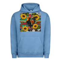 Pigment Pebble Blue western coop animals rooster sunflowers cowhide wooden serape glitter Urban Hoodie - Artiststas