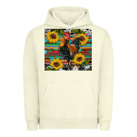 Pigment Pistachio western coop animals rooster sunflowers cowhide wooden serape glitter Urban Hoodie - Artiststas