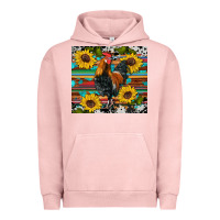 Pigment Salmon western coop animals rooster sunflowers cowhide wooden serape glitter Urban Hoodie - Artiststas