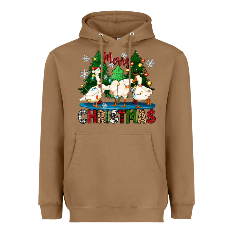 Merry Christmas Duck Heavyweight Hoodie by Zillion Design Studio | Teevron