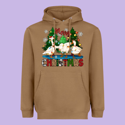 Merry Christmas Duck Heavyweight Hoodie Designed By Zillion Design Studio