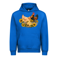 Cobalt western coop animals farm chicken chick rooster sunflowers Urban Hoodie - Artiststas