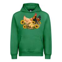 Emerald western coop animals farm chicken chick rooster sunflowers Urban Hoodie - Artiststas