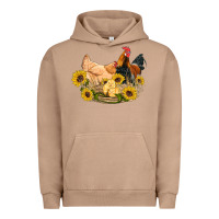 Pigment Burro western coop animals farm chicken chick rooster sunflowers Urban Hoodie - Artiststas