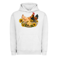 Pigment Lunar Rock western coop animals farm chicken chick rooster sunflowers Urban Hoodie - Artiststas