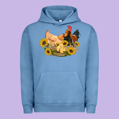 Western Coop Animals Farm Chicken Chick Rooster Sunflowers Urban Hoodie Designed By Artiststas