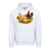 White western coop animals farm chicken chick rooster sunflowers Urban Hoodie - Artiststas