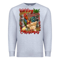 Heather Grey merry cluckin' christmas Premium Sweatshirt - RanaPortraitStore
