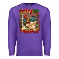 Purple merry cluckin' christmas Premium Sweatshirt - RanaPortraitStore