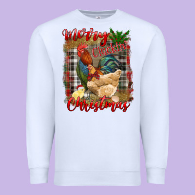 Merry Cluckin' Christmas Premium Sweatshirt Designed By Ranaportraitstore