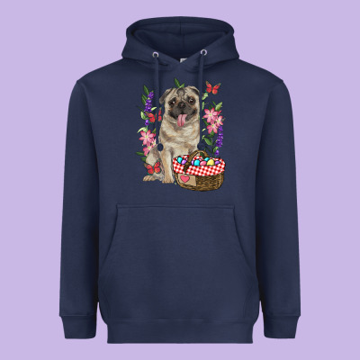 Heavyweight Hoodie easter pug