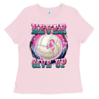 Bubblegum Pink never give up Ladies Tee - BarkalooDesign