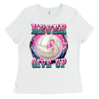 White never give up Ladies Tee - BarkalooDesign