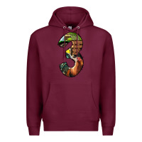Burgundy farm life alphabet numbers 3 Premium Hoodie - BundleAndBundleShop
