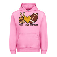Fuchsia Pink peace love football Urban Hoodie - AdoDesignShop