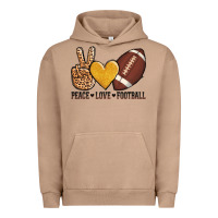 Pigment Burro peace love football Urban Hoodie - AdoDesignShop
