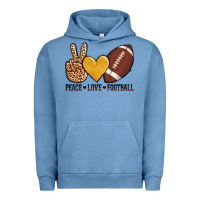 Pigment Pebble Blue peace love football Urban Hoodie - AdoDesignShop