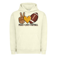 Pigment Pistachio peace love football Urban Hoodie - AdoDesignShop