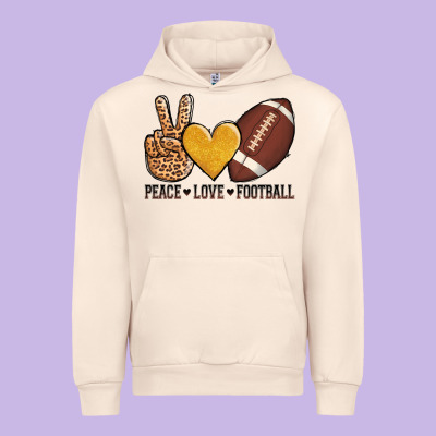 Peace Love Football Urban Hoodie Designed By Adodesignshop