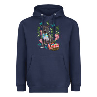 Navy easter pitbull Heavyweight Hoodie - RanaPortraitStore
