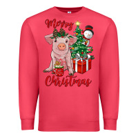 Cardinal merry christmas pig Premium Sweatshirt - RanaPortraitStore