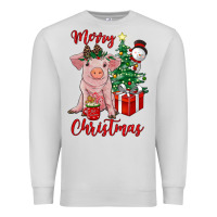 Dove Grey merry christmas pig Premium Sweatshirt - RanaPortraitStore
