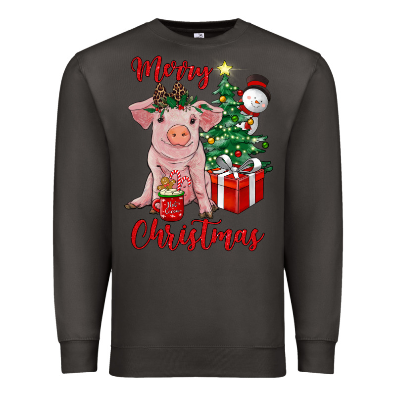 Merry Christmas Pig Premium Sweatshirt by RanaPortraitStore | Teevron