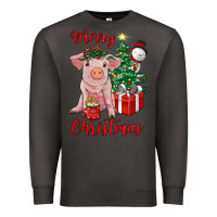 Smoke merry christmas pig Premium Sweatshirt - RanaPortraitStore