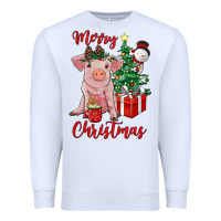 White merry christmas pig Premium Sweatshirt - RanaPortraitStore