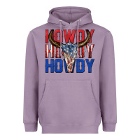 Lavender howdy howdy howdy 4th of july bull skull billie wi Heavyweight Hoodie - texasbilliewilder