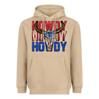 Mushroom howdy howdy howdy 4th of july bull skull billie wi Heavyweight Hoodie - texasbilliewilder