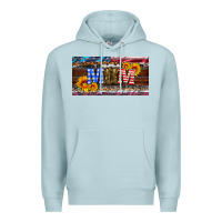 Blue Mist soldier mom license  plate Premium Hoodie - Artiststas