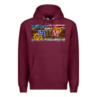 Burgundy soldier mom license  plate Premium Hoodie - Artiststas