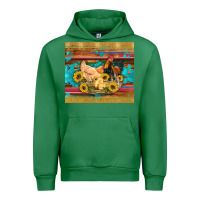 Emerald western coop animals farm chicken chick rooster sunflowers wooden sera Urban Hoodie - Artiststas