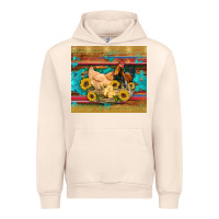 Sandshell western coop animals farm chicken chick rooster sunflowers wooden sera Urban Hoodie - Artiststas