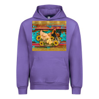 Tulip western coop animals farm chicken chick rooster sunflowers wooden sera Urban Hoodie - Artiststas