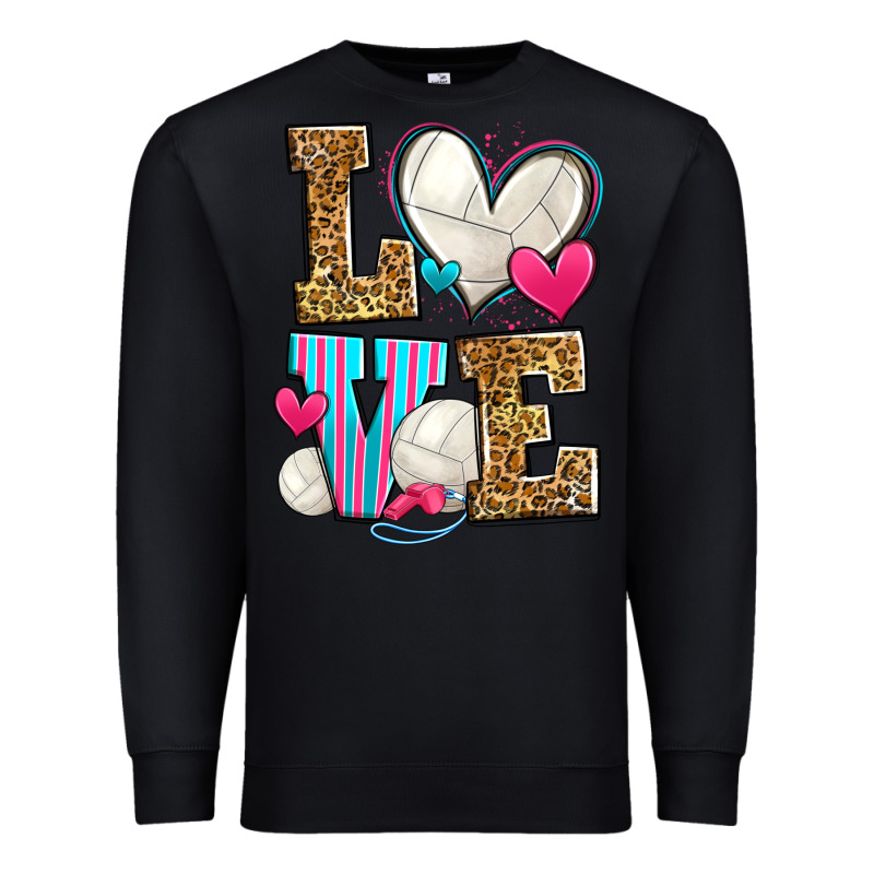 Love Volleyball Premium Sweatshirt by Zillion Design Studio | Teevron