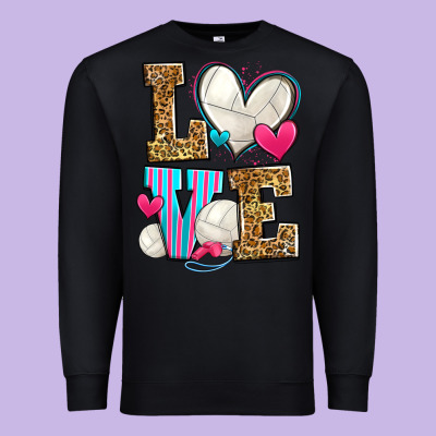 Love Volleyball Premium Sweatshirt Designed By Zillion Design Studio