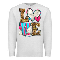Oatmeal Heather love volleyball Premium Sweatshirt - Zillion Design Studio