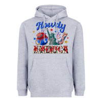 Heather Grey howdy america western Heavyweight Hoodie - texasbilliewilder