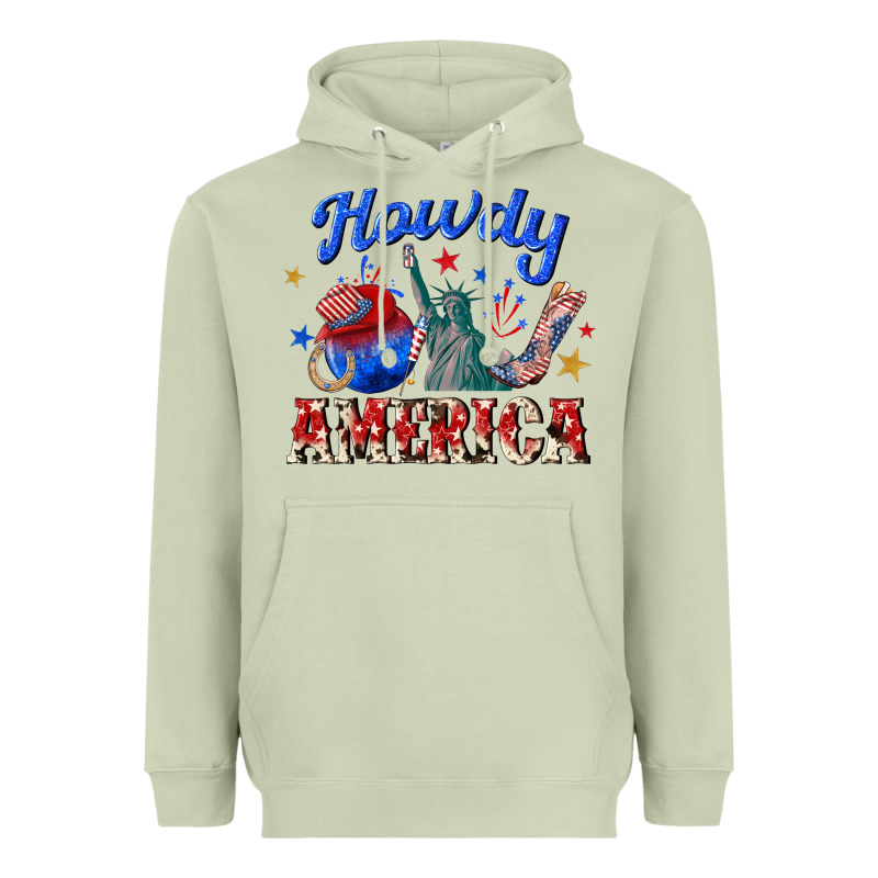 Howdy America Western Heavyweight Hoodie by texasbilliewilder | Teevron