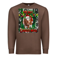 Chestnut merry christmas longhorn cow Premium Sweatshirt - RanaPortraitStore