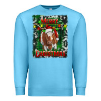 Ocean Blue merry christmas longhorn cow Premium Sweatshirt - RanaPortraitStore